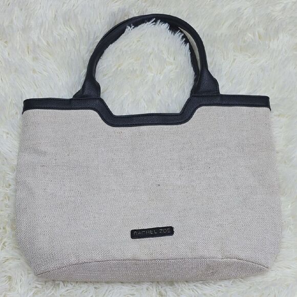 5 For $25 Rachel Zoe Black and Cream Tote Bag with Structured Design - Picture 1 of 9